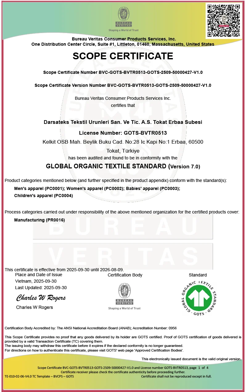 GOTS scope certificate