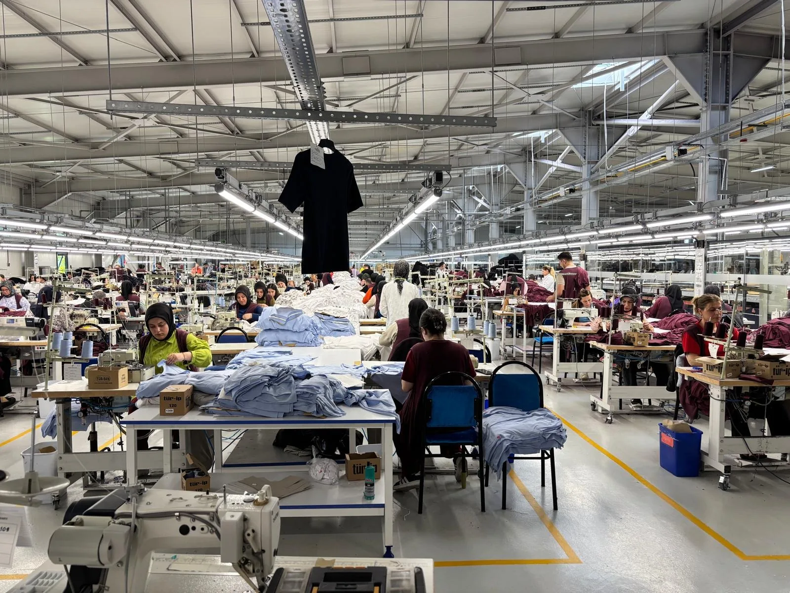 Machinists at work along the sewing lines in the Erbaa factory
